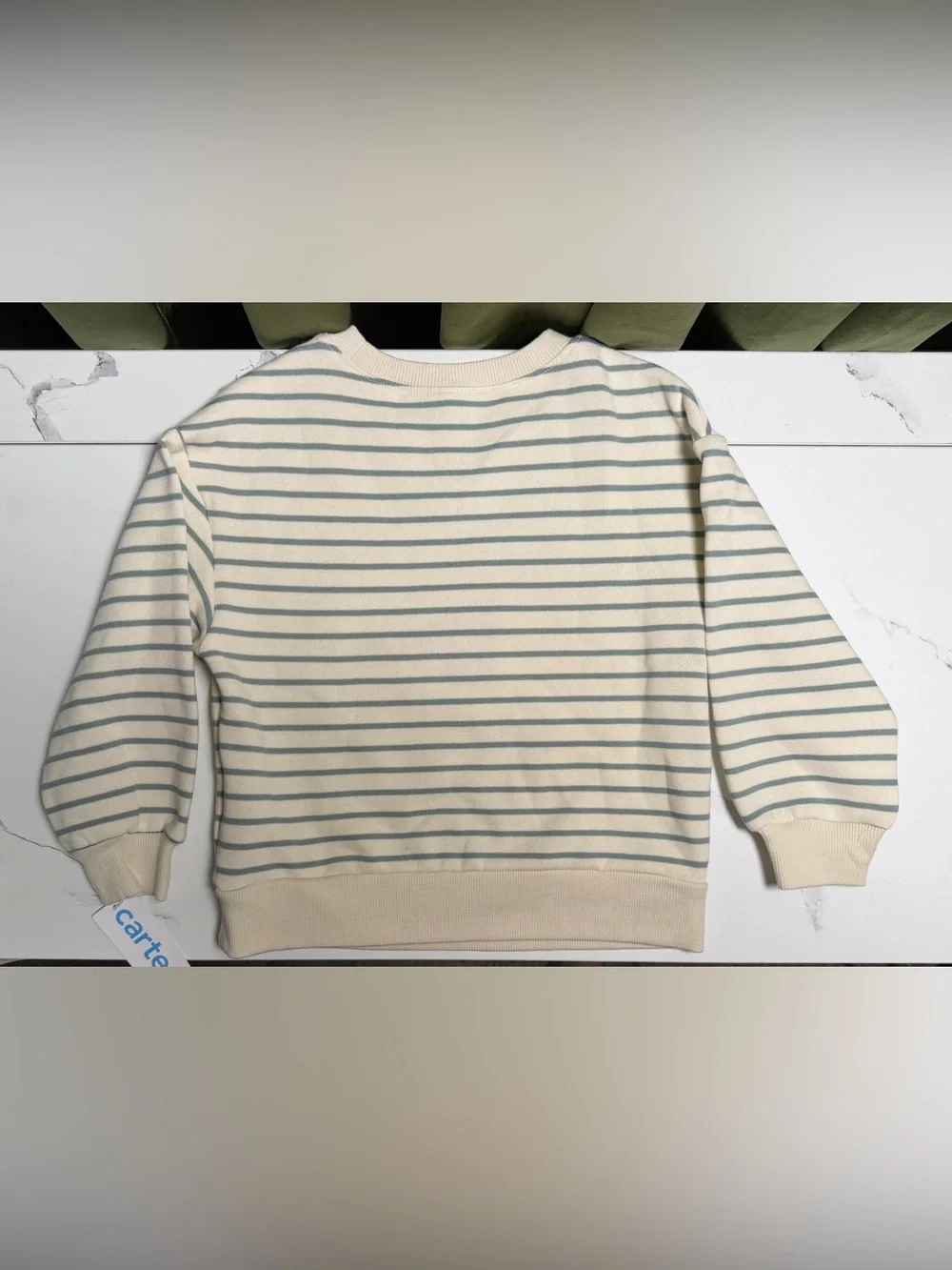 Carter's Cream Striped 'Playground Champion' Sweatshirt with Pink Graphic